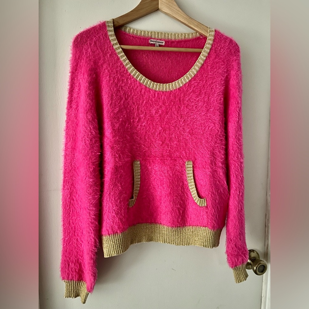 Juicy Couture Hot Pink Fuzzy pullover